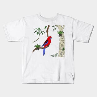 Crimson Rosella Kids T-Shirt